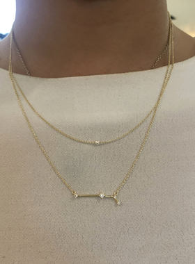 西班牙冷淡风双层叠戴星座项链