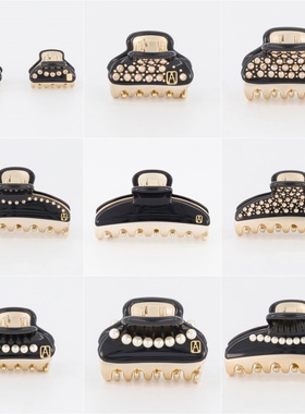 ALEXANDRE DE PARIS巴黎亚历山大发夹全尺寸黑色旺多姆抓夹发饰