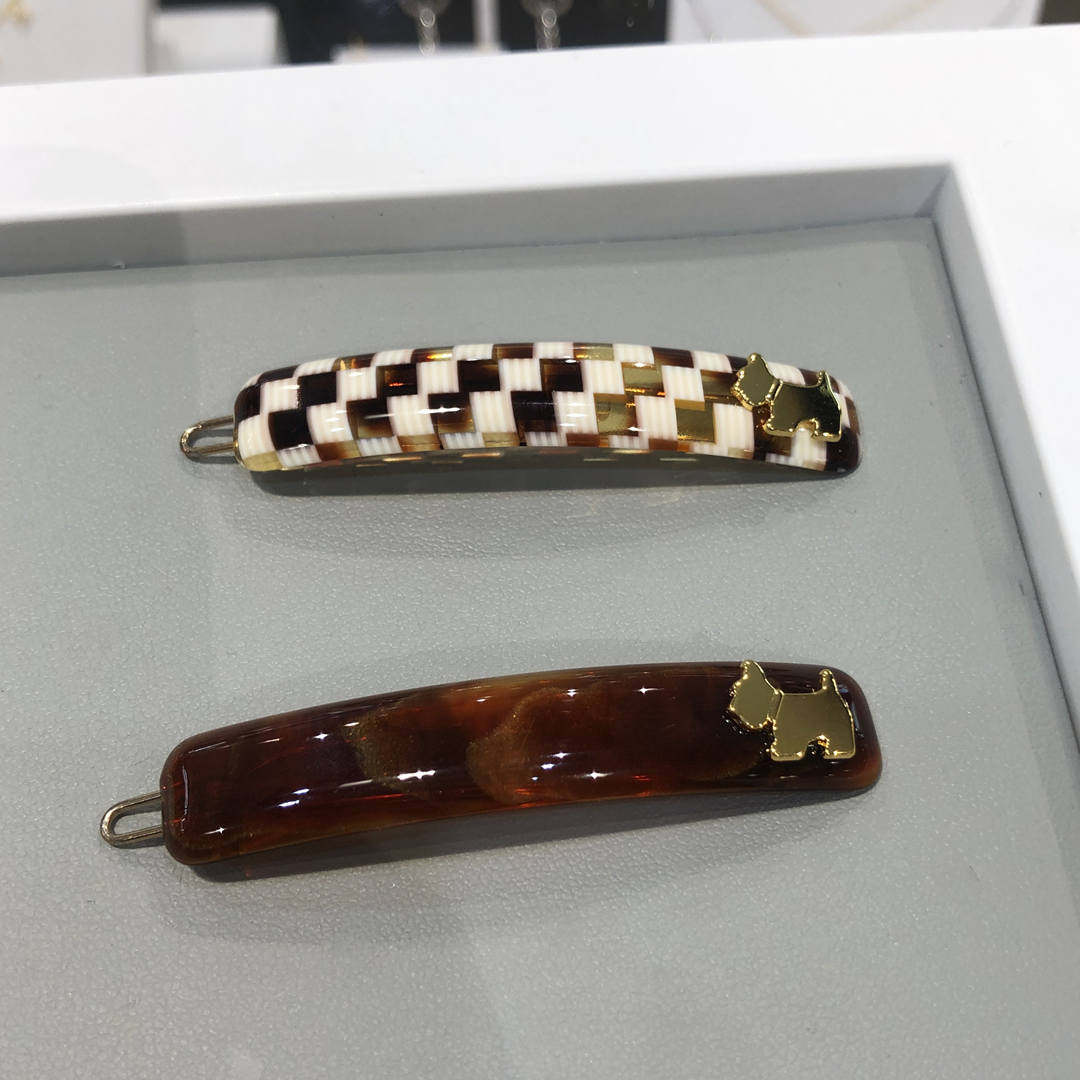 欧洲agatha瑷嘉莎简约后脑勺发夹一字夹发卡高级感豹纹拼色方格