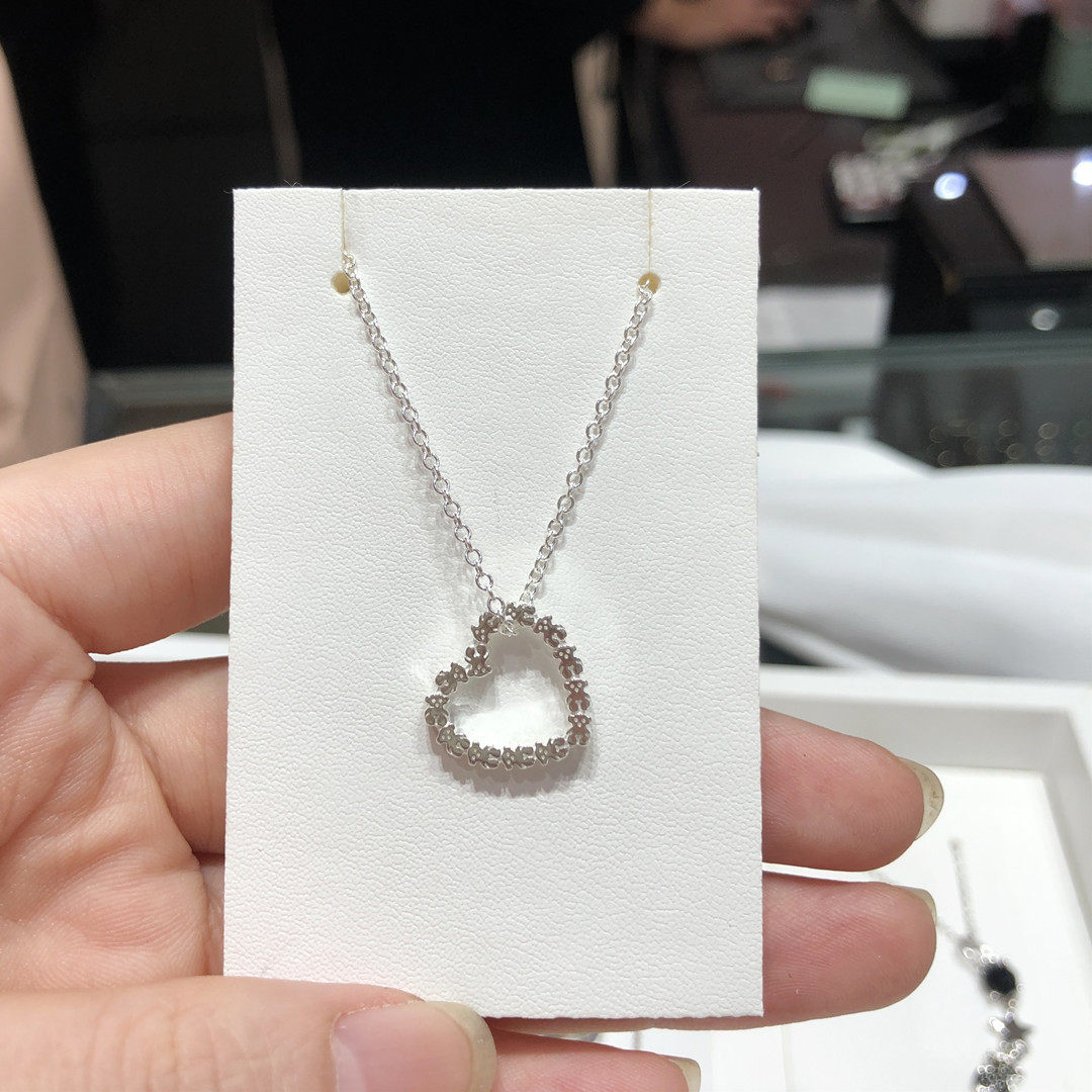 西班牙轻奢tous桃丝熊 小熊镂空爱心925纯银项链简约冷淡风锁骨链