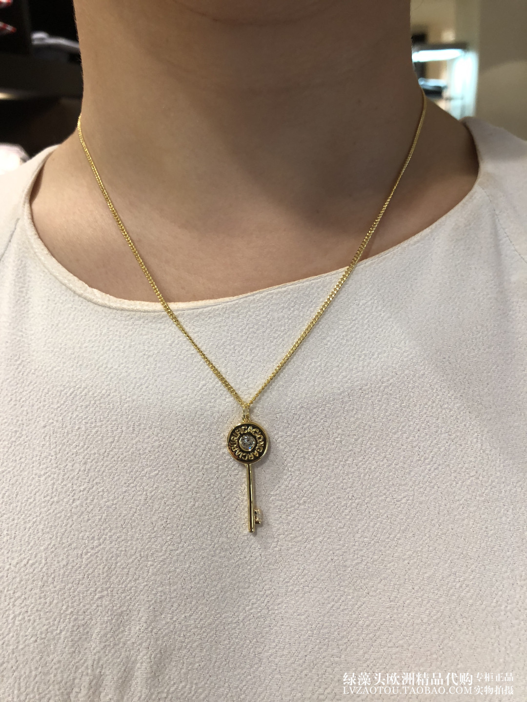 西班牙经典款钥匙镀18k金项链
