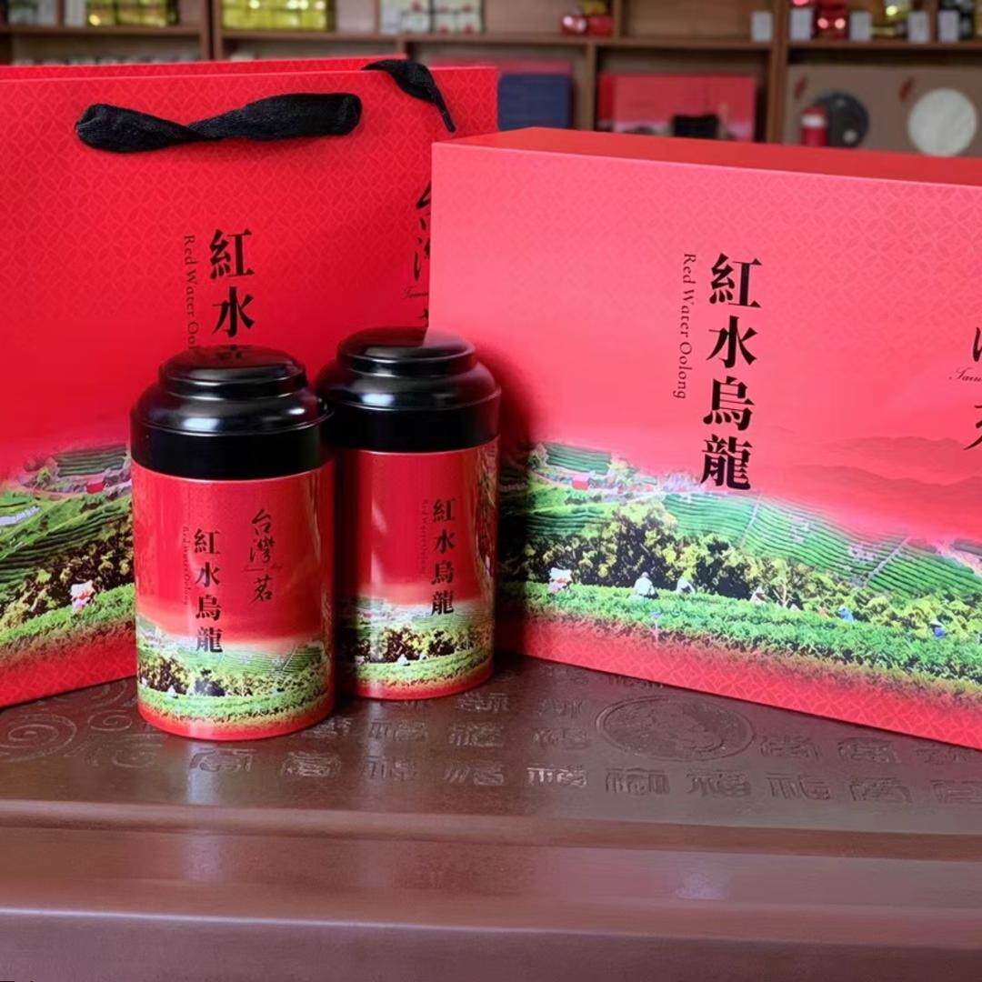 2024年台茗红水乌龙茶礼盒盒2铁可装300克茶