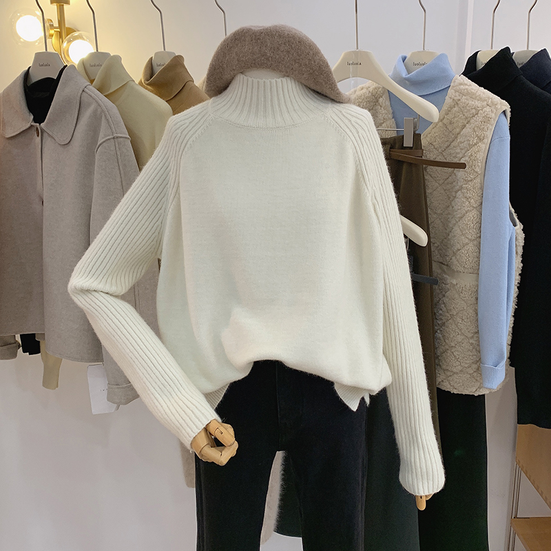 半高领毛衣休闲宽松莫代尔纯色