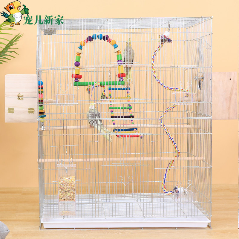 电镀锌加粗大号鸟笼鹦鹉笼子大型别墅繁殖笼鸽子笼虎皮八哥配对笼