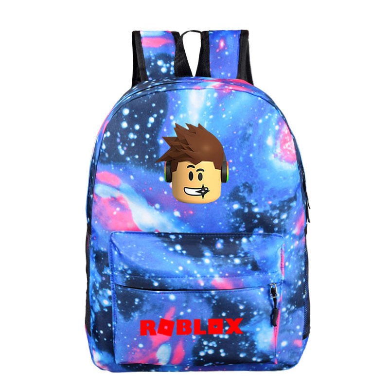 游戏ROBLOX周边书包双肩背包星空格子书包休闲闪电书包男女帆布包