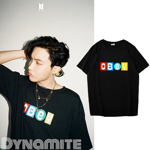 短袖少年团j-hope郑号锡新曲DYNAMITE同款应援T恤男女夏装