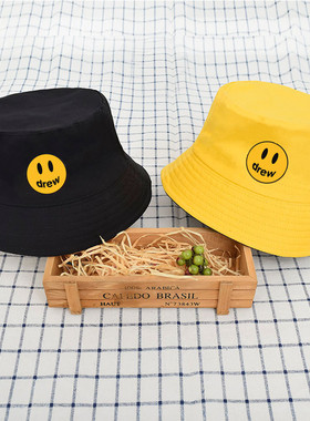 DREW笑脸渔夫帽贾斯汀比伯同款时尚春夏季新款遮阳帽男女帽子