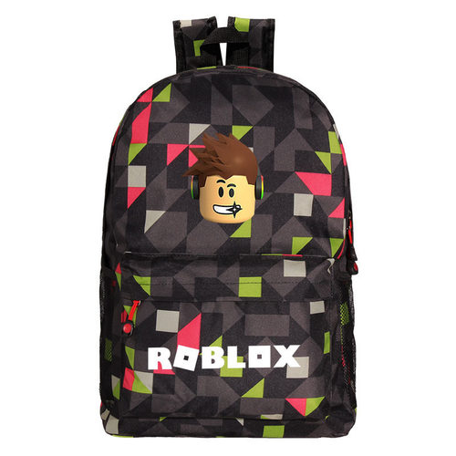 ROBLOX游戏周边书包双肩包格子帆布书包街头潮流男女学生时尚背包
