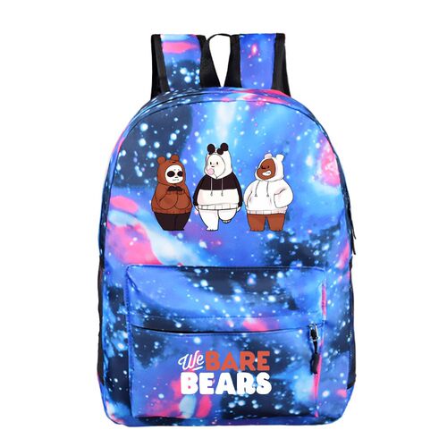 熊熊三贱客we are bears书包双肩包格子星空闪电学生帆布背包旅行
