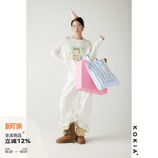 环保袋 T恤 KOKIA现货十周年限定插画艺术家合作 童趣派对印花长袖