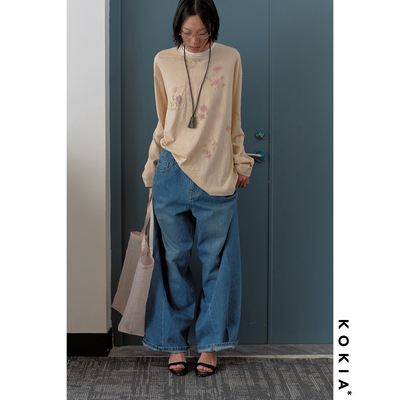 KOKIA双层领印花长袖T恤