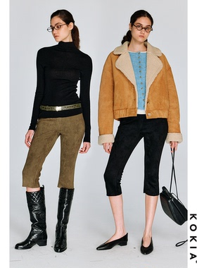 KOKIA现货 Capri 超模裤 极简无腰侧骨前移立裁可机洗麂皮六分裤