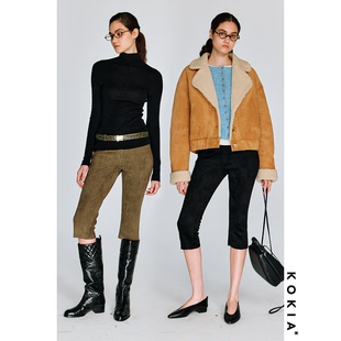 KOKIA现货 Capri 超模裤 极简无腰侧骨前移立裁可机洗麂皮六分裤