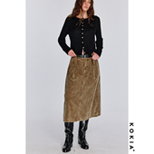 复古砂洗雪花灯芯绒 型 王牌版 高腰直筒中长款 KOKIA现货 半裙 经典