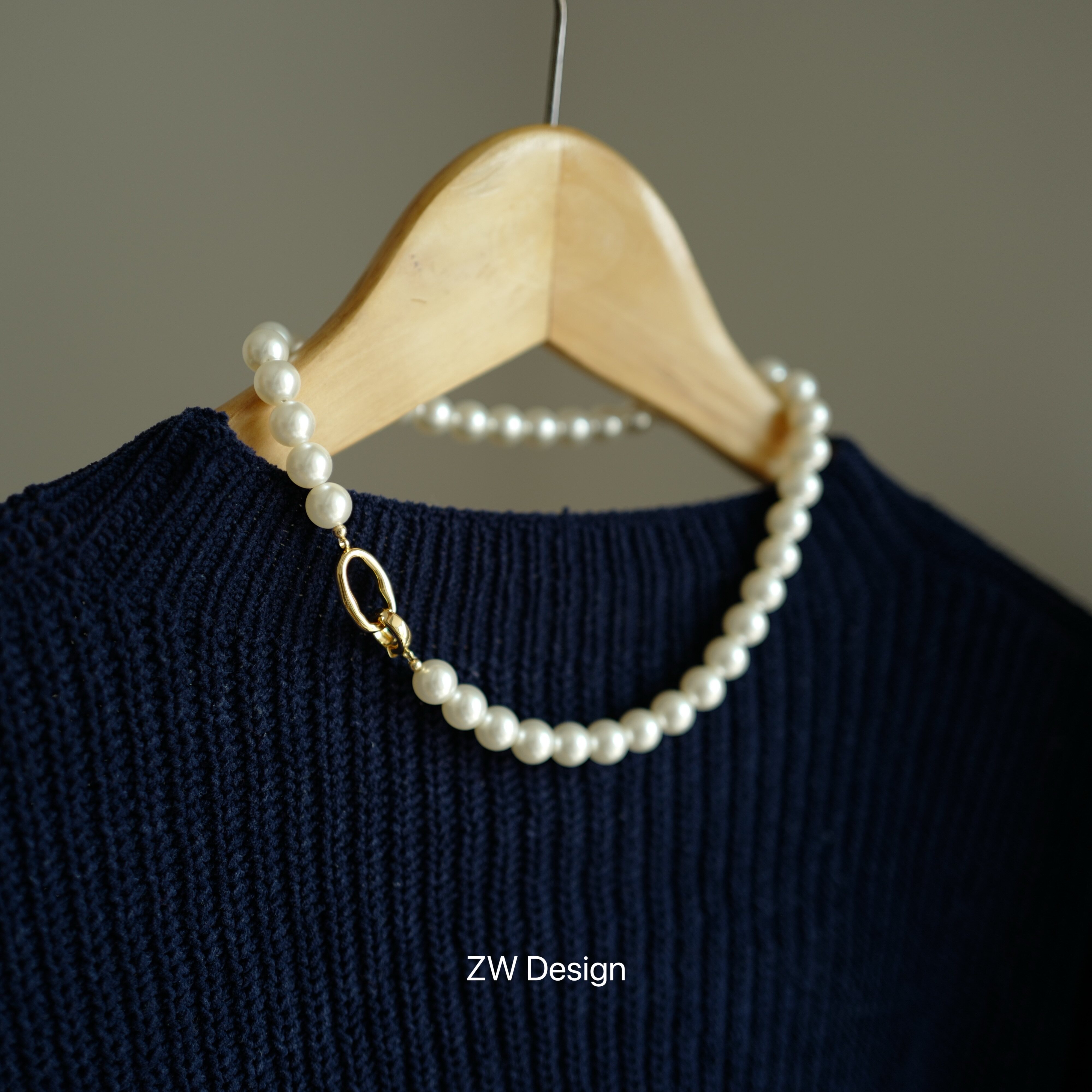 珍珠优雅fever松弛毛衣链choker