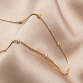 苏瑞瑞 M扣盒子圆珠素链钛钢细链条时尚 百搭锁骨链气质高级感通勤