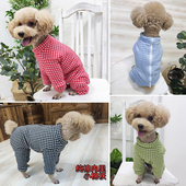 泰迪狗狗棉袄包肚子防着凉护肚棉衣格子高领保暖加棉绒加厚棉服冬