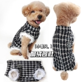 秋冬新款 狗狗衣服泰迪比熊护肚包肚子小香风加绒加厚保暖背心马甲