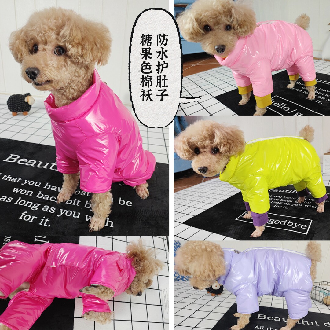 冬装新款泰迪比熊狗狗包护肚子高领防水防风保暖加厚四脚棉衣棉袄