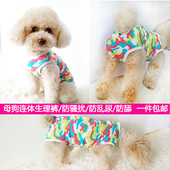 母狗狗连体生理期月经例假裤 防骚扰防乱尿手术衣服断奶服防舔纯棉