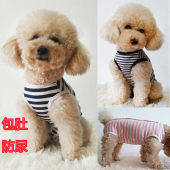 春夏薄款 背心 纯棉条纹母狗狗衣服全包肚子公狗防乱尿防骚扰礼貌裤