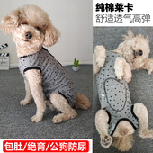 泰迪比熊母狗狗四脚背心春夏薄款 纯棉弹力包肚子护肚防舔绝育奶服