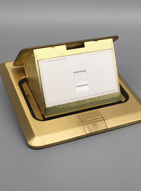 120型弹起式网络电脑宽带地插座单口六类千兆网地面插座隐藏CAT6