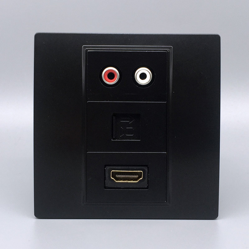 86型暗装多媒体4K视频高清HDMI+AV莲花音频+电脑网络六类网线插座