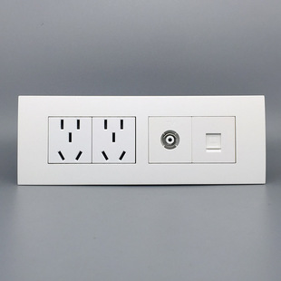 118型电视电脑带十孔插座网线网络有线电视千兆六类加闭路TV面板