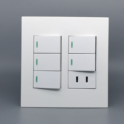 五个开关+二孔电源插座10A