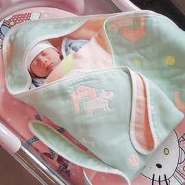 初生嬰兒抱被新生兒包被春秋薄款純棉紗布夏季寶寶包巾產房包布裹圖片