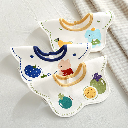 麦乐婴纯棉防水花瓣围嘴