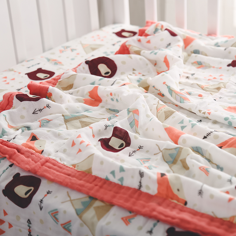 婴儿纱布小被子毯子薄款夏凉被