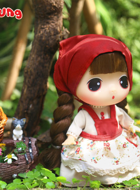 冬己2026新款小红帽公主洋娃娃换装公仔玩偶女孩搪胶玩具生日礼物