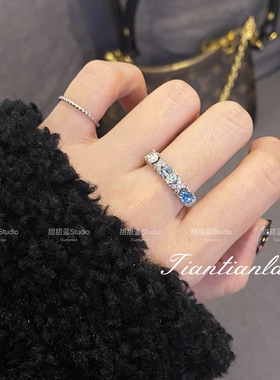 「软糖星」华子戒指施家小鸽子蛋可爱甜美活口戒镀银小众叠戴指环