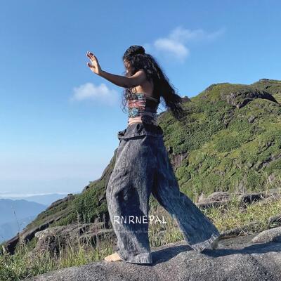 RNRNEPAL长裤渔夫裤嬉皮做旧复古