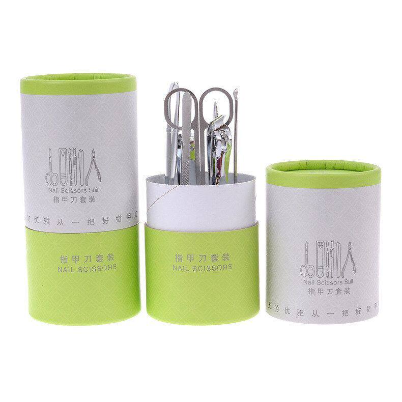 工具套装7 指甲剪修甲LOGO-七件 可印 碳钢纸筒指甲剪美甲 套ZT