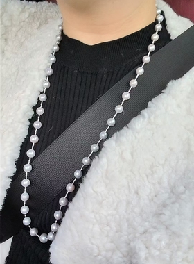 几千块 亏本卖 18K蓝血澳白海水珠毛衣链9-11MM正圆微瑕 长度80CM