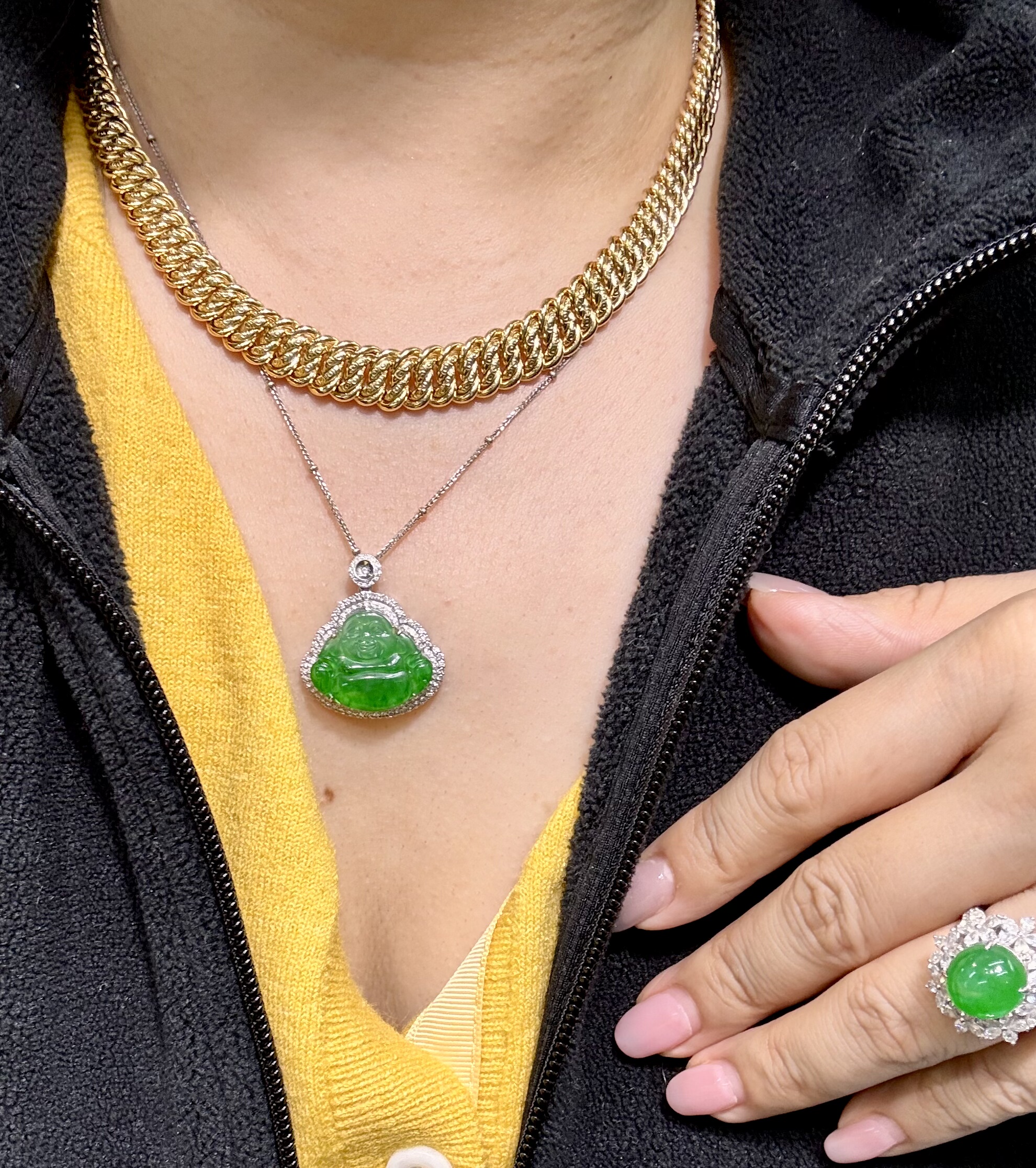 乌努埃尔 正品1xxx克价收藏级艺术品珠宝意大利18K黄金宽版金项链