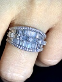 亏本卖近3克拉宽版 万内 豪华钻戒8克重工18K白金钻石戒指12.3mm