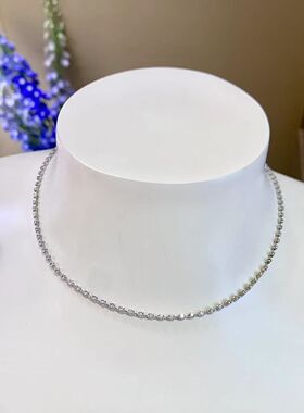 1万多亏清一条品牌的18K白金钻石项链整圈带天然钻石  41厘米出头