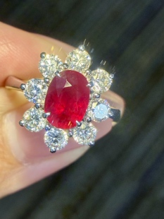 超级划算2克拉GRS证书 无烧 红宝石莫桑比克 香港珠宝展现场捡漏