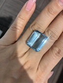 1万多亏本卖 超级大漏23克拉海蓝宝裸石超大 目测接近圣玛利亚色