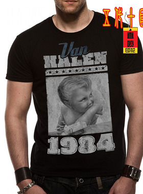 van halen 范海伦 大码宽松摇滚短袖t恤男潮流重金属乐队欧美街头