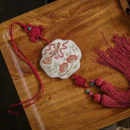 事事如意宋锦手工挂饰 纯手工缝制汉服腰挂 传统中国结配回笼须