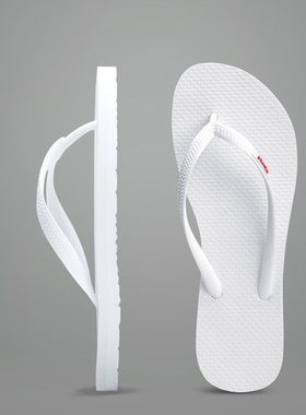 夏新款人字拖情侣纯色简约沙滩欧美防滑平底男女夹脚凉拖鞋黑白色