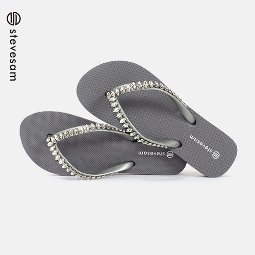 Stevesam水钻高质感平底沙滩防滑