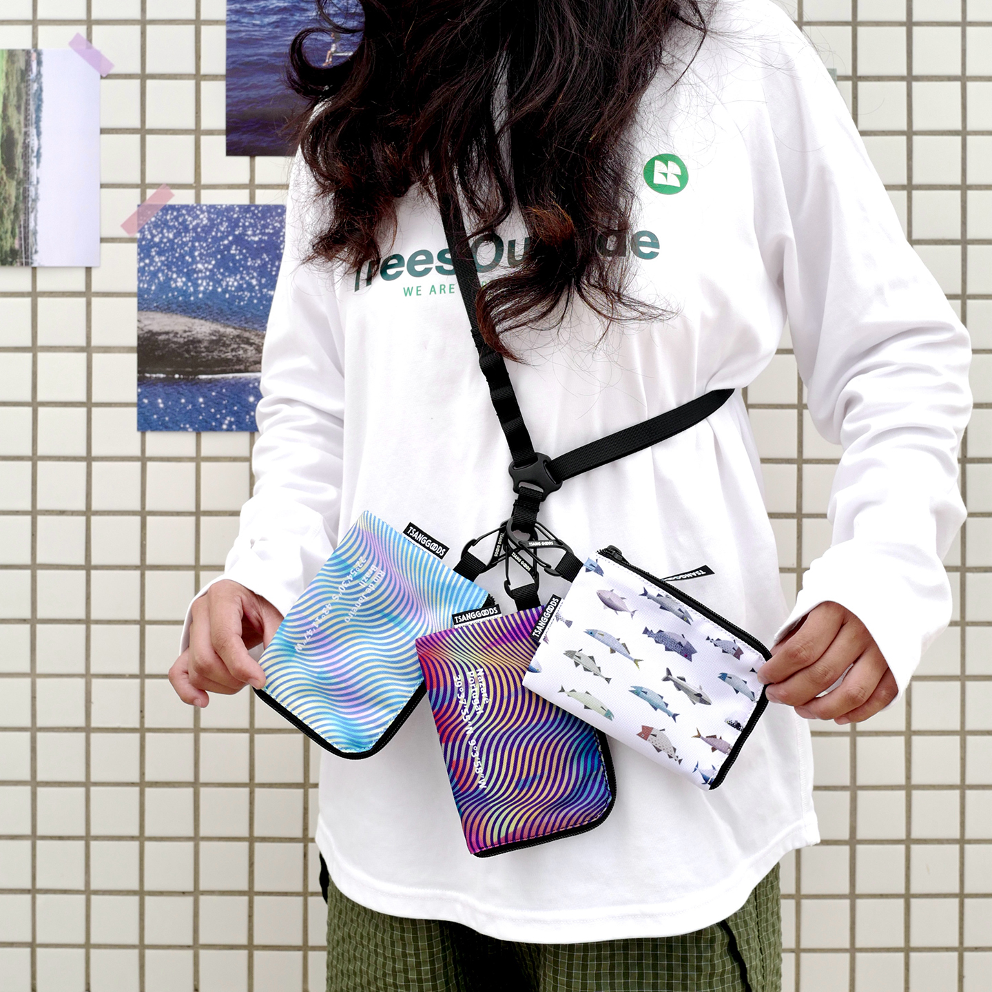 复古街头潮流印花斜挎轻便小卡包