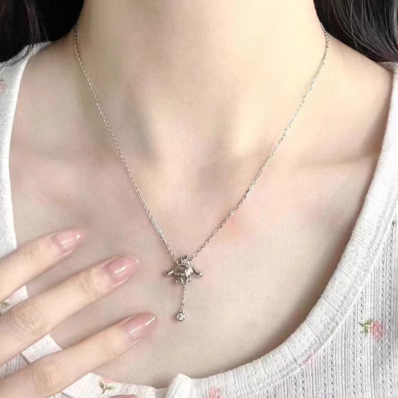 S925S999纯银天使项链女银饰项链