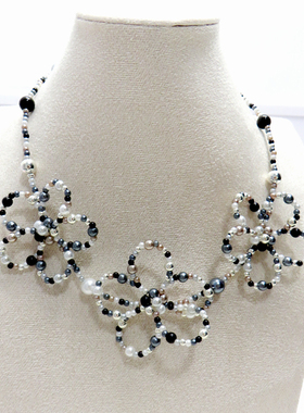 原创珍珠花朵链条网红高级感